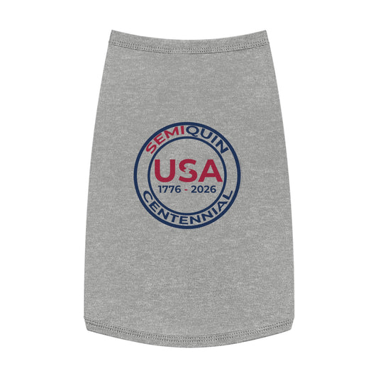 SemiQuin USA Pet Tank Top, Dog Shirt, Patriotic Pet Apparel, Fourth of July Outfit, Summer Dog Clothing