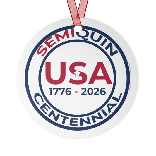 Patriotic USA SemiQuin Metal Ornament