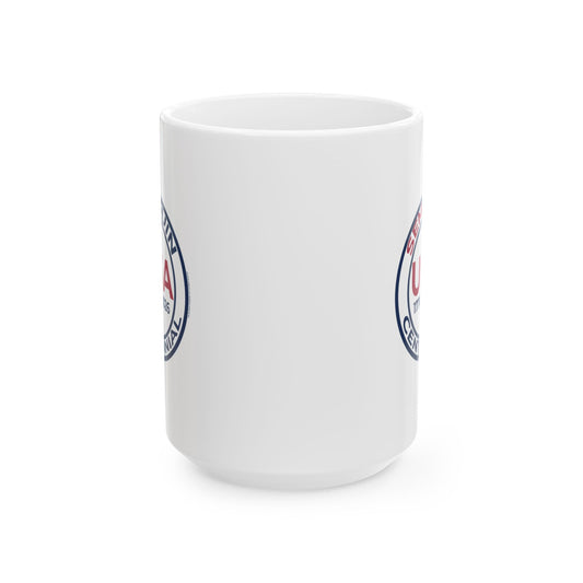 SemiQuin Emblem Ceramic Mug – 11oz Patriotic Coffee & Tea Cup