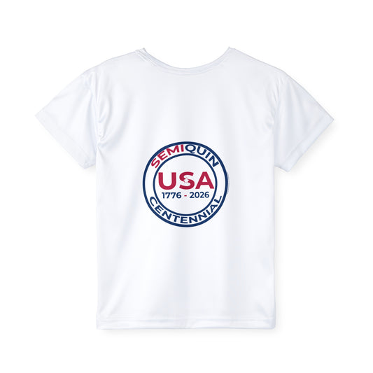 Kids Sports Jersey – SemiQuin Centennial Tee, Youth Athletic Shirt, Patriotic Birthday Gift, Sports Team Apparel, Summer Wear