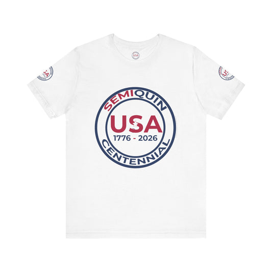 SemiQuin 250-Year Commemorative Unisex Jersey Short Sleeve T-Shirt | Patriotic USA Tee | 4th of July & School Spirit Wear | Everyday Classic