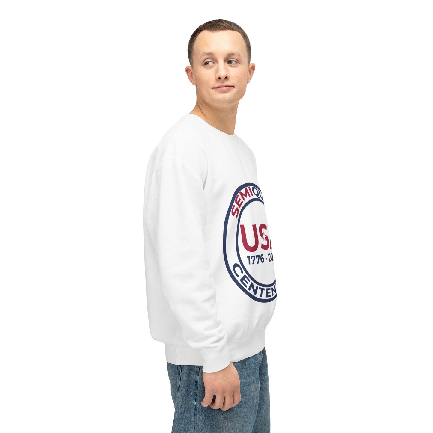 SemiQuin Unisex Sweatshirt - Patriotic, Celebratory, Soft, Lightweight Cotton Pullover