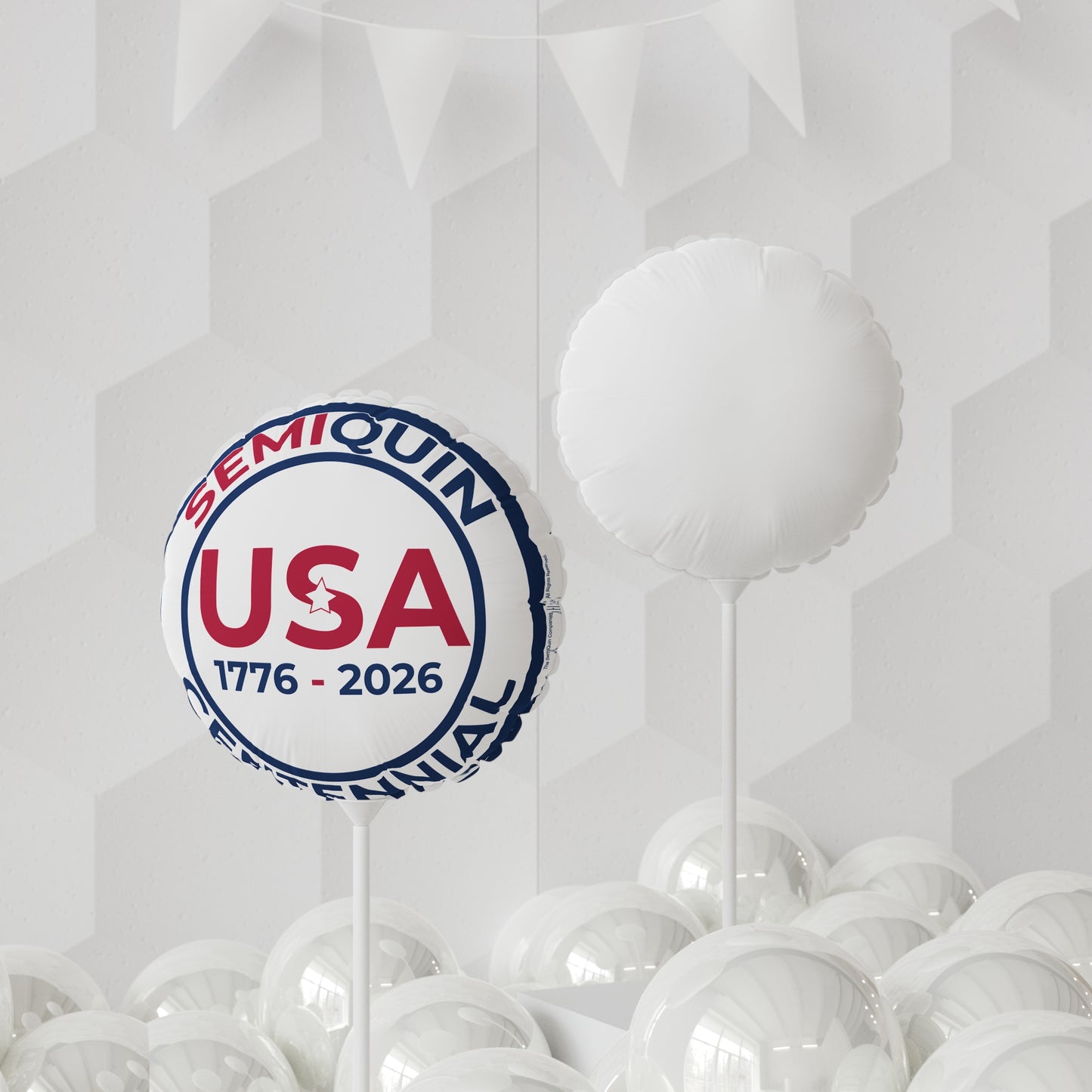 USA Semiquin Celebration Balloon - 11" Round & Heart-Shaped