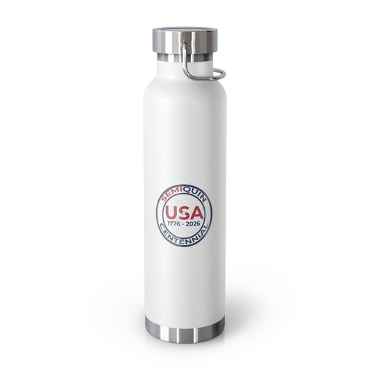 22oz SemiQuin USA Copper Insulated Water Bottle – Eco-Friendly Patriotic Gift
