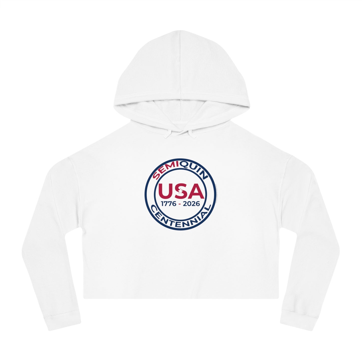 USA SemiQuin Cropped Hoodie — 1776–2026 Centennial Graphic