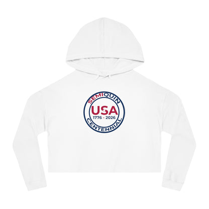 USA SemiQuin Cropped Hoodie — 1776–2026 Centennial Graphic