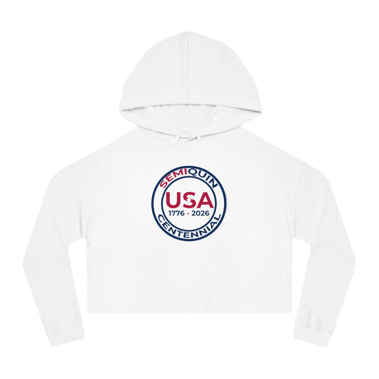 USA SemiQuin Cropped Hoodie — 1776–2026 Centennial Graphic