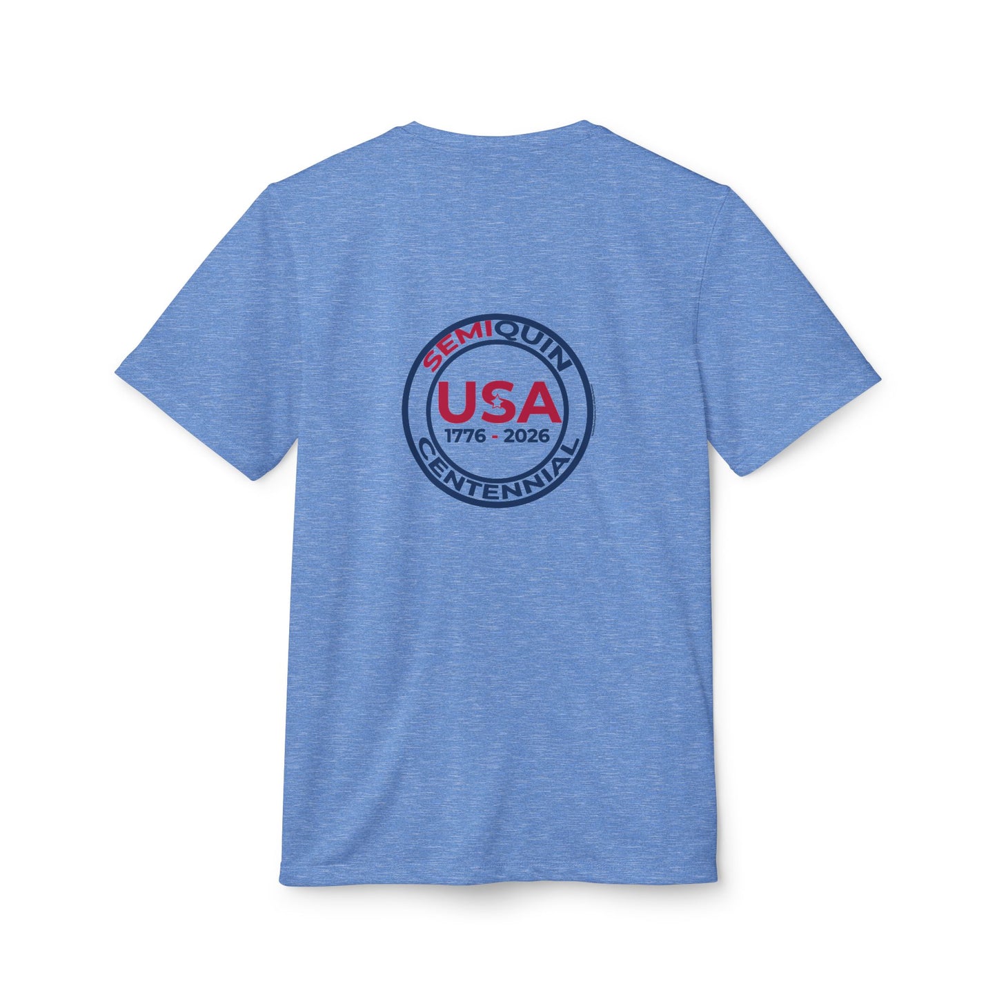 USA SemiQuin Centennial Sport T-Shirt | Unisex Patriotic Athletic Tee | 250-Year Celebration Apparel