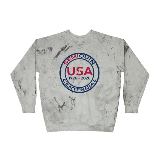 USA  SemiQuin Tie-Dye Crewneck Sweatshirt — 1776–2026 Semi-Quin Centennial