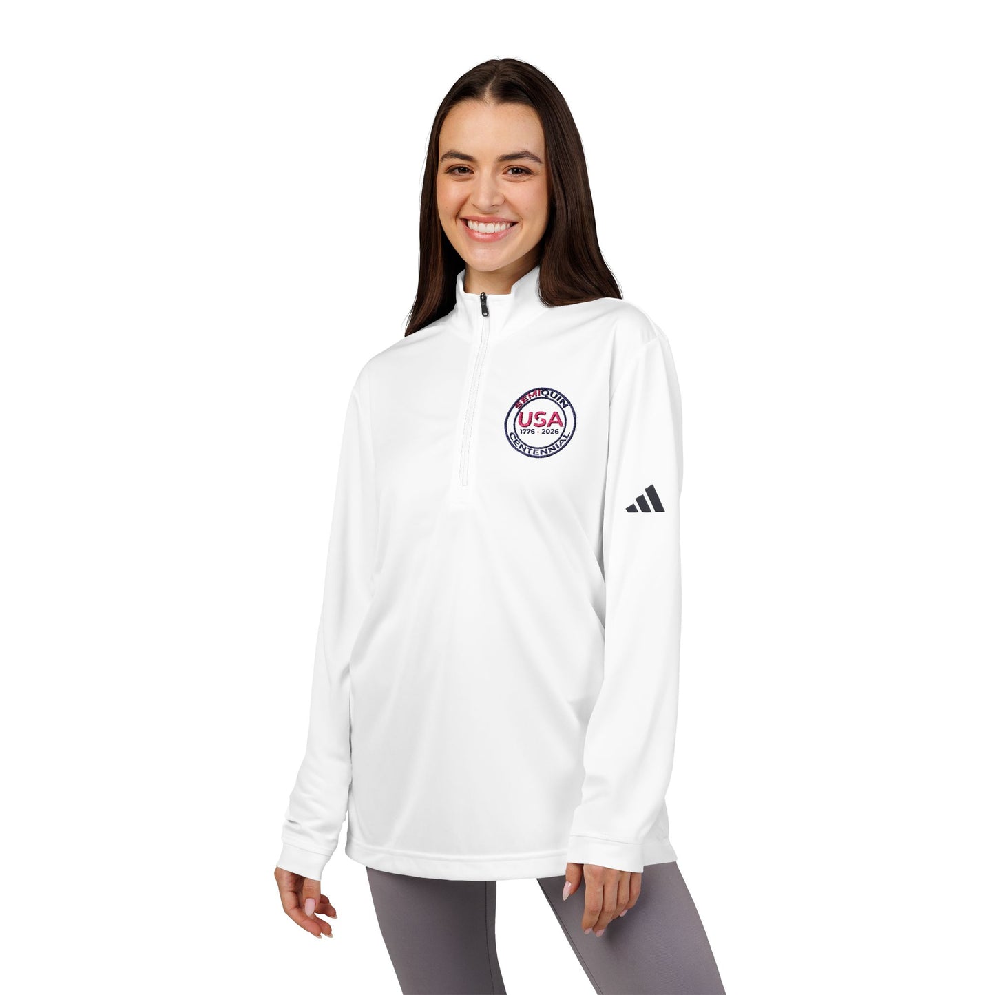 USA SemiQuin  Embroidered Quarter-Zip Pullover