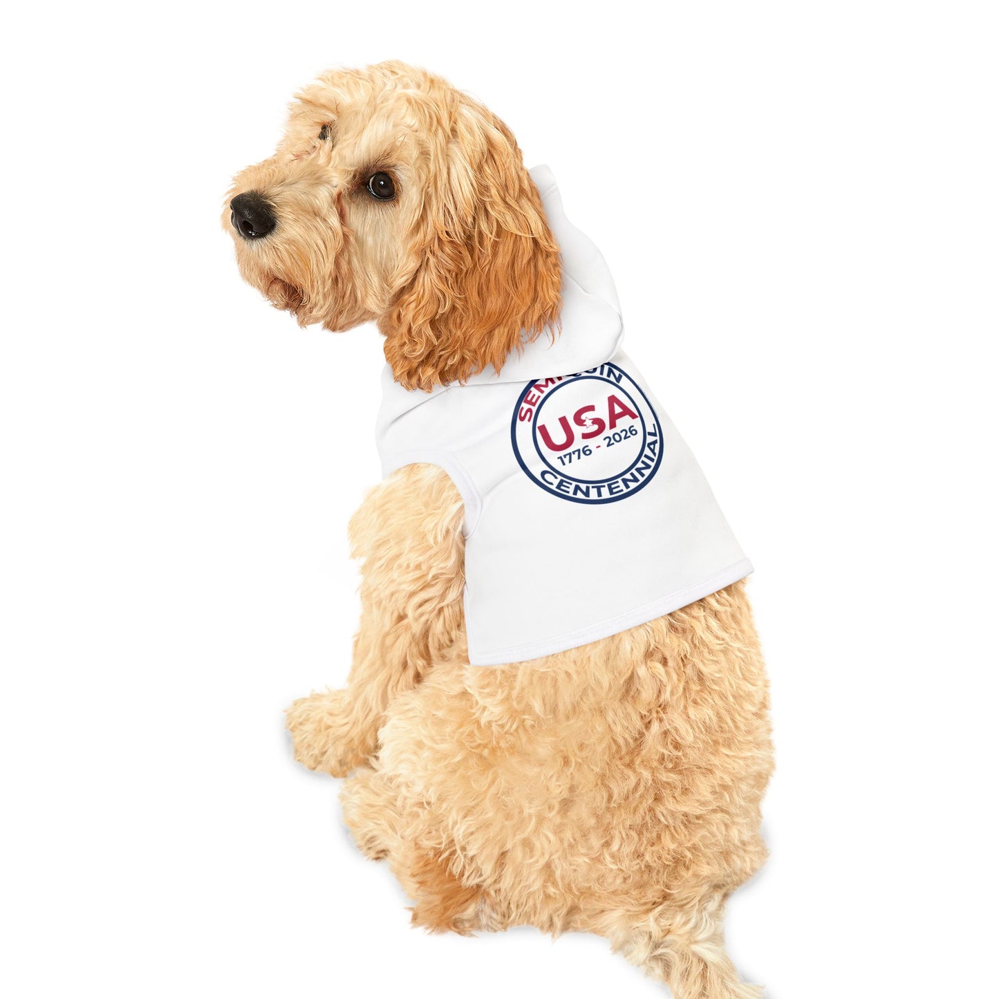 SemiQuin USA Pet Hoodie, Dog Hoodie, Puppy Sweater, Holiday Pet Apparel, Gift for Pet Lovers, Dog Costume for Events