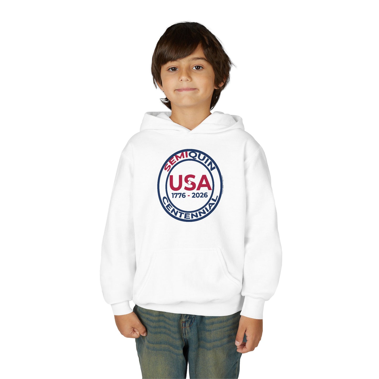 SemiQuin Youth Hooded Sweatshirt, centennial Celebration, Cozy Gift Hoodie for Teens, Holiday & Everyday Wear