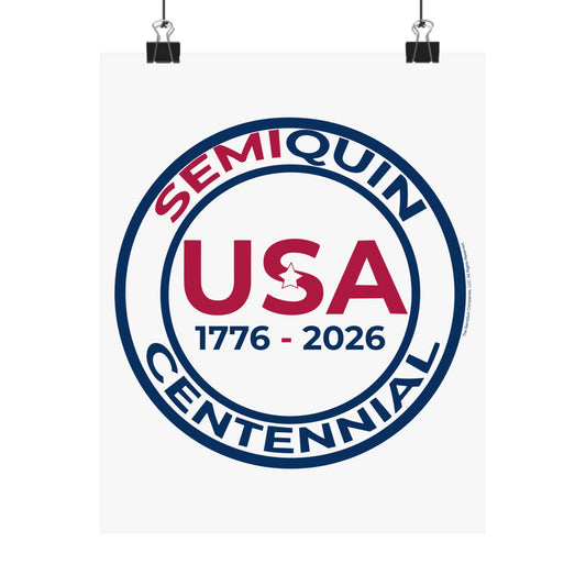 USA SemiQuin Matte Vertical Poster – Patriotic Wall Art, Independence Day & Centennial Celebration Décor