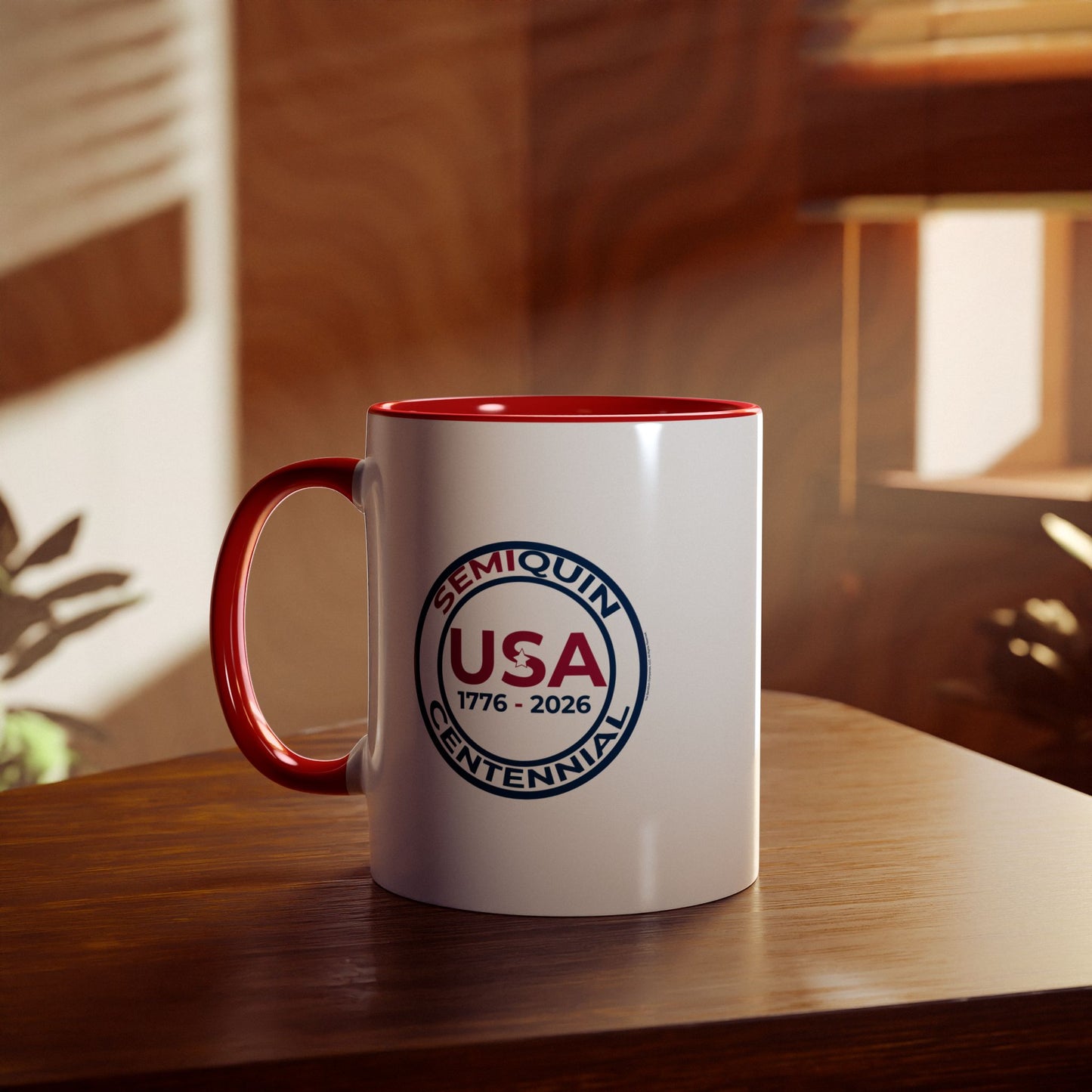 Semiquin 250 Years Two-Tone Coffee Mug, 11oz – Perfect for Celebrations, Patriotic Gift, Americana Collectible, Everyday Use