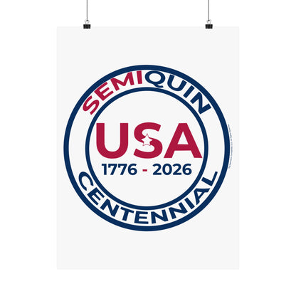 USA SemiQuin Matte Vertical Poster – Patriotic Wall Art, Independence Day & Centennial Celebration Décor