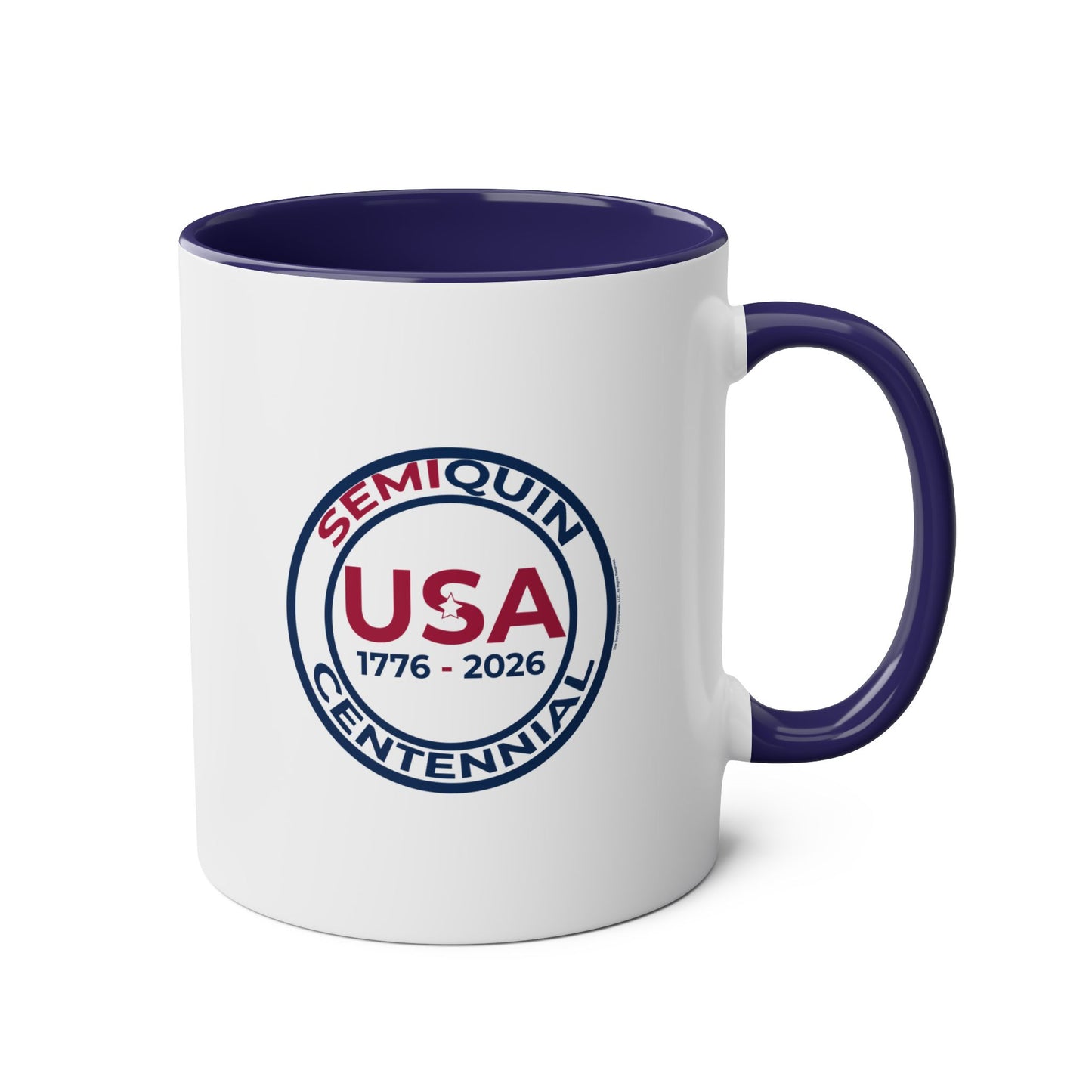 Semiquin 250 Years Two-Tone Coffee Mug, 11oz – Perfect for Celebrations, Patriotic Gift, Americana Collectible, Everyday Use
