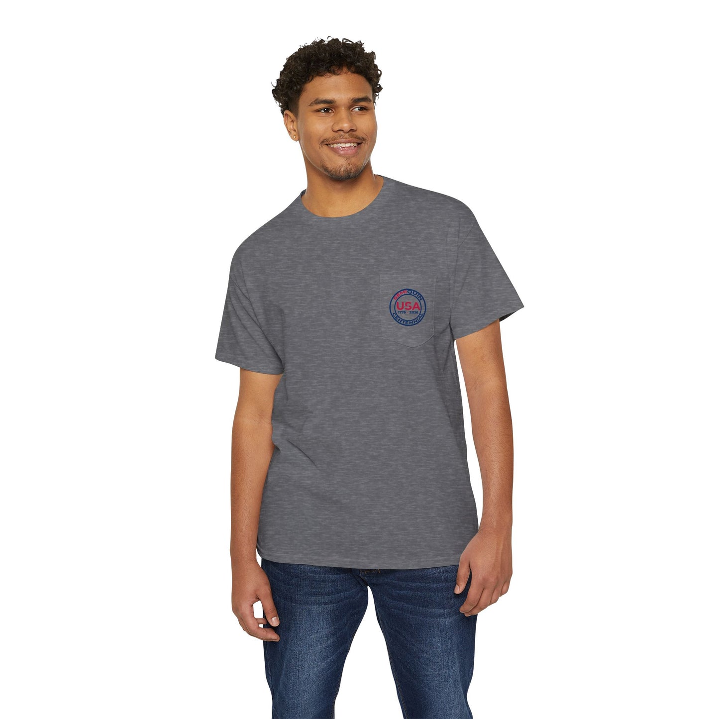 SemiQuin USA Graphic Pocket Tee | Casual Unisex T-Shirt | Summer Fashion | Everyday Wear | Great for Holidays