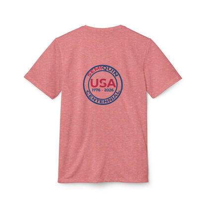 USA SemiQuin Centennial Sport T-Shirt | Unisex Patriotic Athletic Tee | 250-Year Celebration Apparel