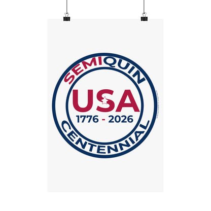 USA SemiQuin Matte Vertical Poster – Patriotic Wall Art, Independence Day & Centennial Celebration Décor