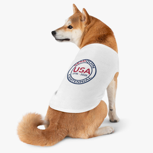 SemiQuin USA Pet Tank Top, Dog Shirt, Patriotic Pet Apparel, Fourth of July Outfit, Summer Dog Clothing