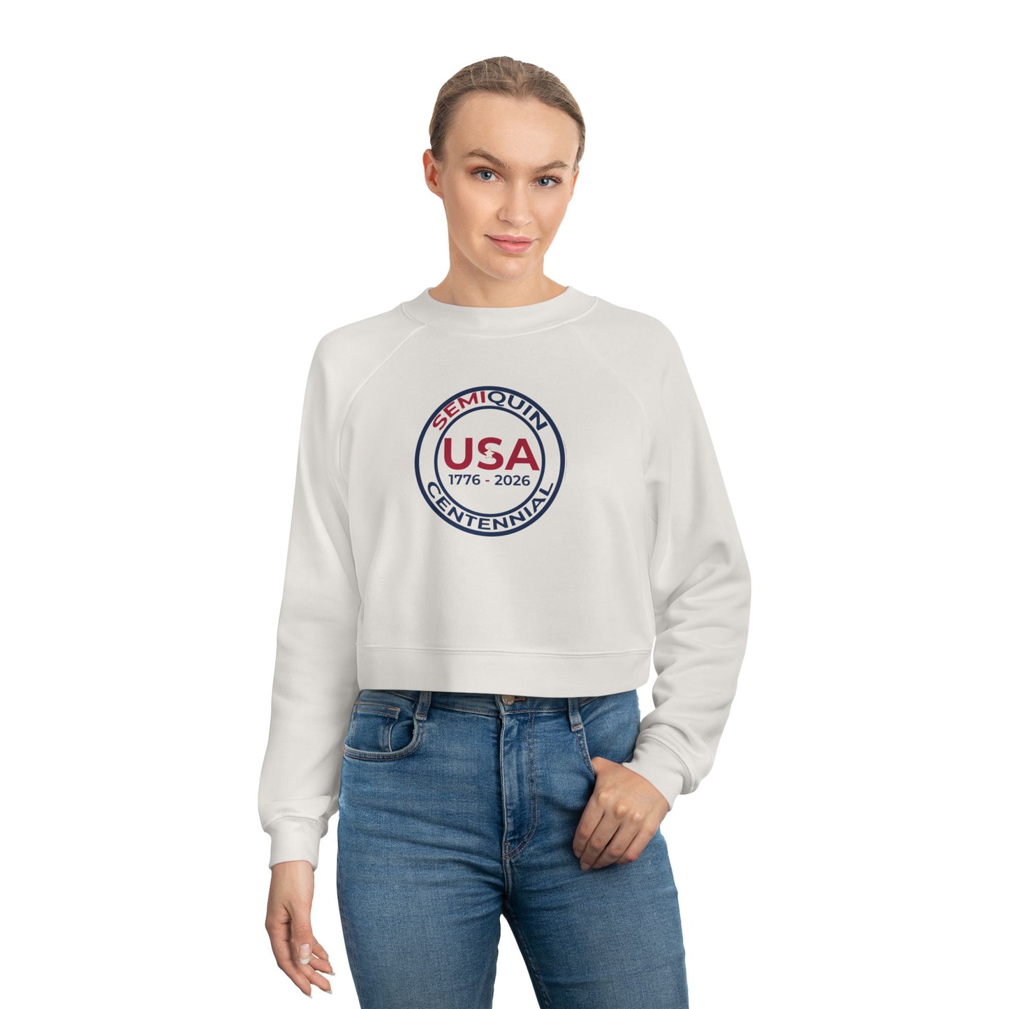 USA SemiQuin Vintage Seal Cropped Pullover