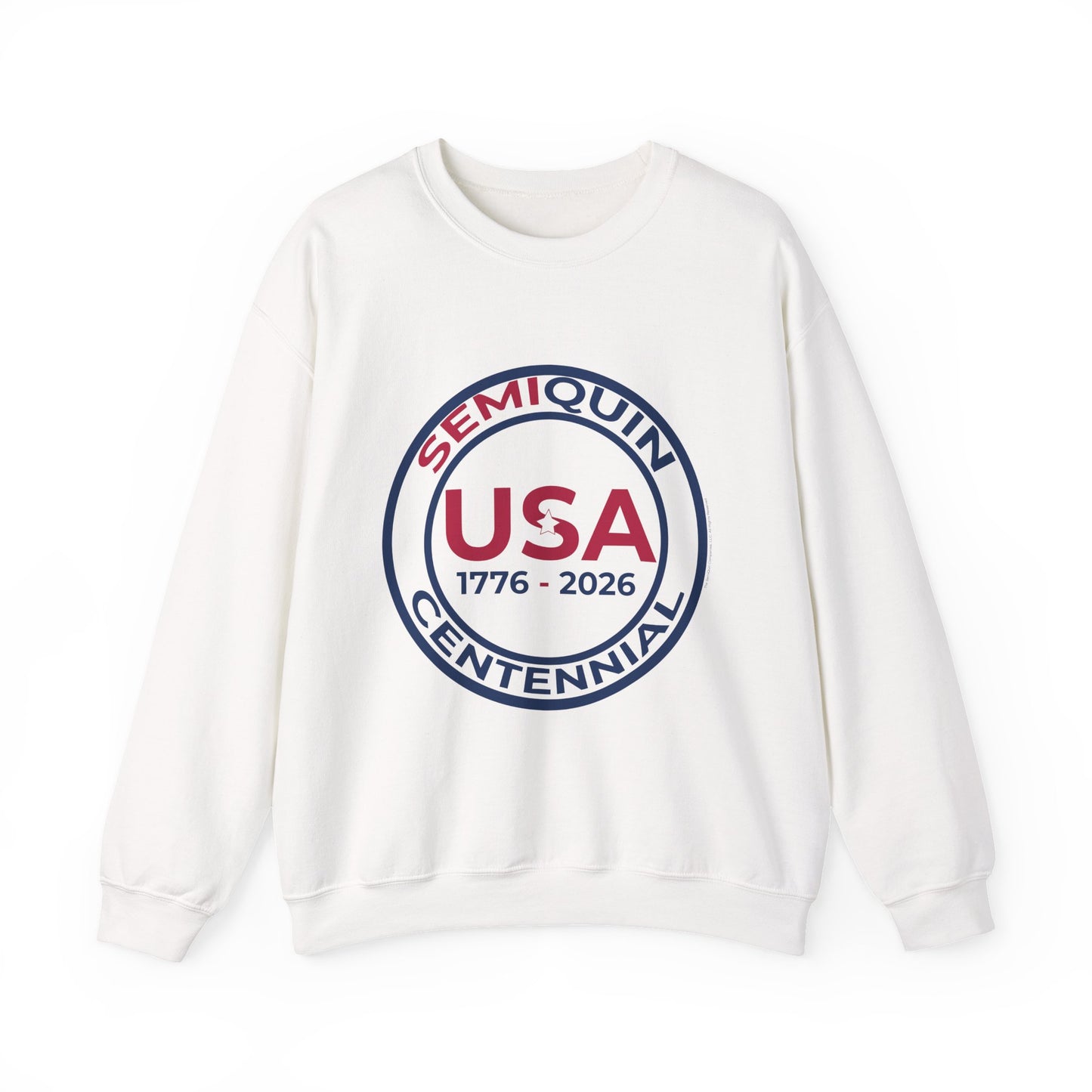 USA SemiQuin  Crewneck Sweatshirt — 1776–2026 Patriotic Seal Design