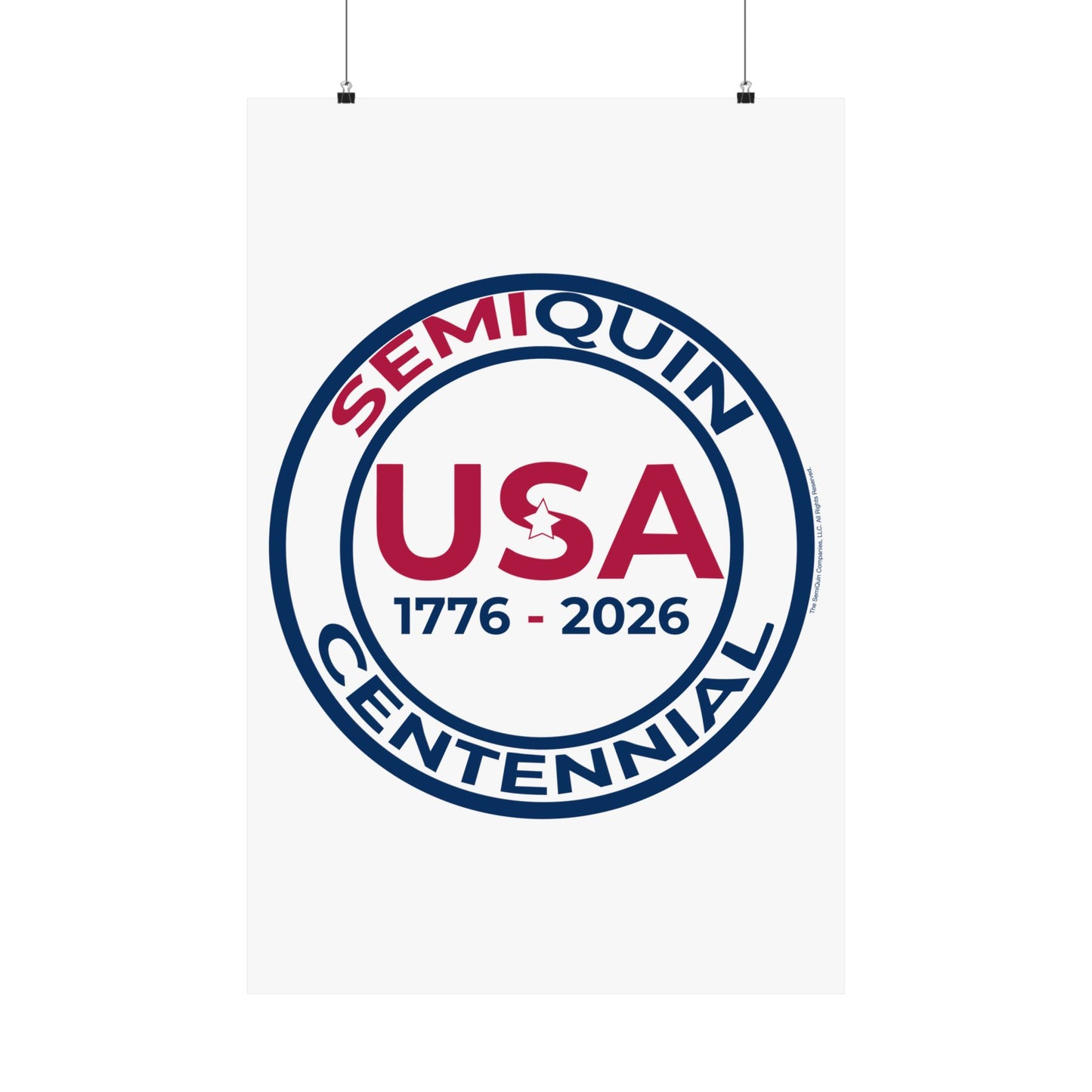USA SemiQuin Matte Vertical Poster – Patriotic Wall Art, Independence Day & Centennial Celebration Décor