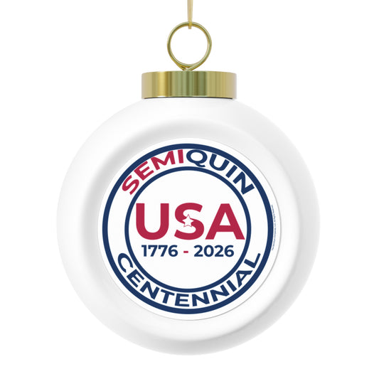 Festive Christmas Ball Ornament - Semiquin USA  1776-2026