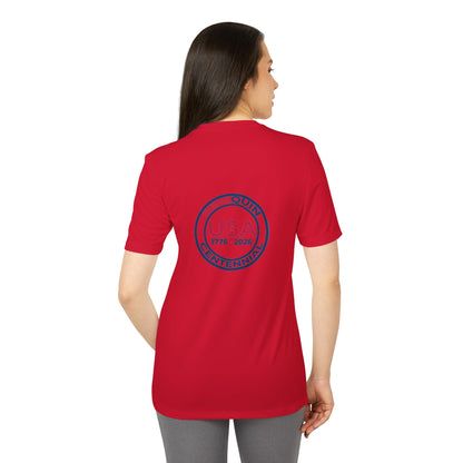 USA SemiQuin Centennial Sport T-Shirt | Unisex Patriotic Athletic Tee | 250-Year Celebration Apparel