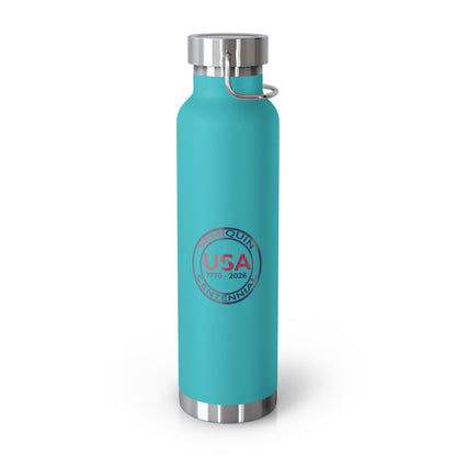 22oz SemiQuin USA Copper Insulated Water Bottle – Eco-Friendly Patriotic Gift