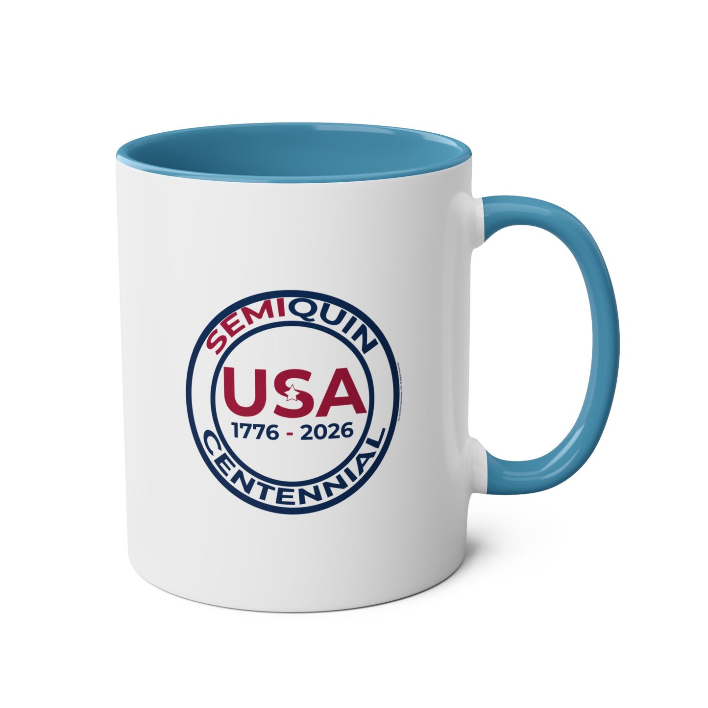 Semiquin 250 Years Two-Tone Coffee Mug, 11oz – Perfect for Celebrations, Patriotic Gift, Americana Collectible, Everyday Use
