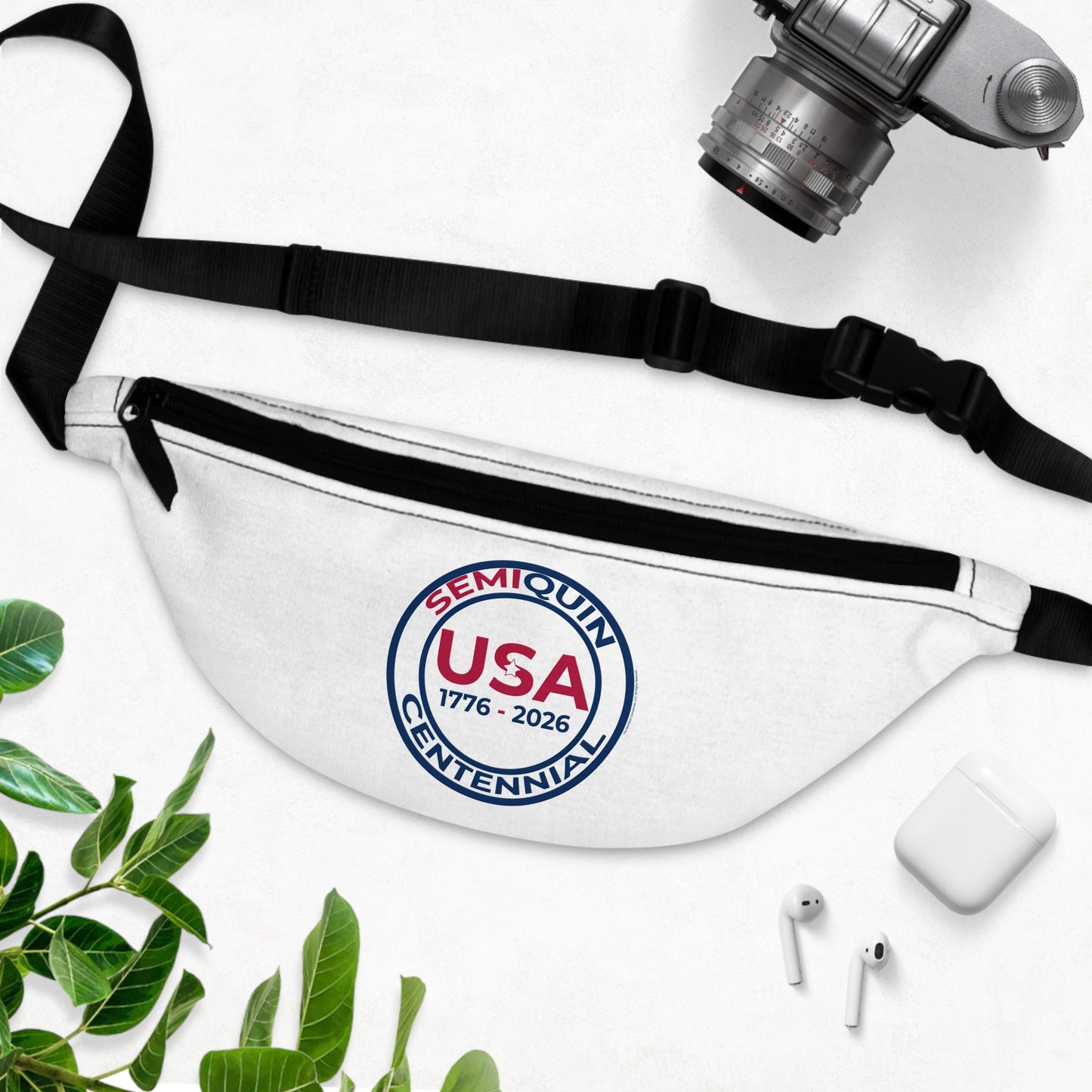 USA Semiquin Fanny Pack | Patriotic Waist Bag for Festivals, Travel & Sports | 250-Year Celebration Gear | Stylish & Functional