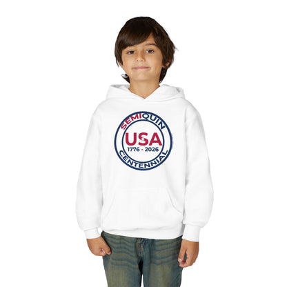 SemiQuin Youth Hooded Sweatshirt, centennial Celebration, Cozy Gift Hoodie for Teens, Holiday & Everyday Wear