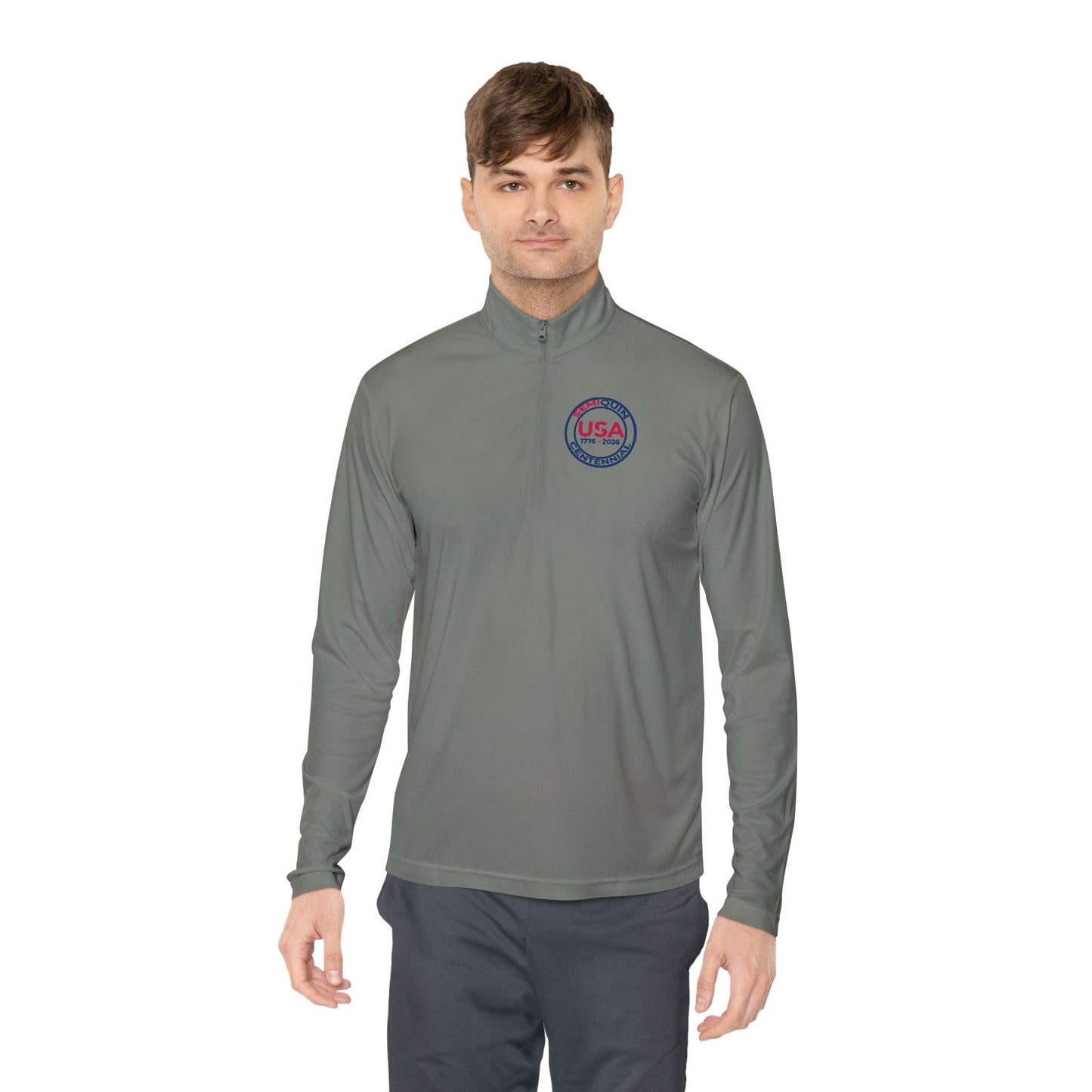 USA SemiQuin Flag Crest Quarter-Zip Pullover