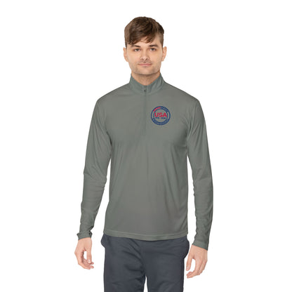 USA SemiQuin Flag Crest Quarter-Zip Pullover