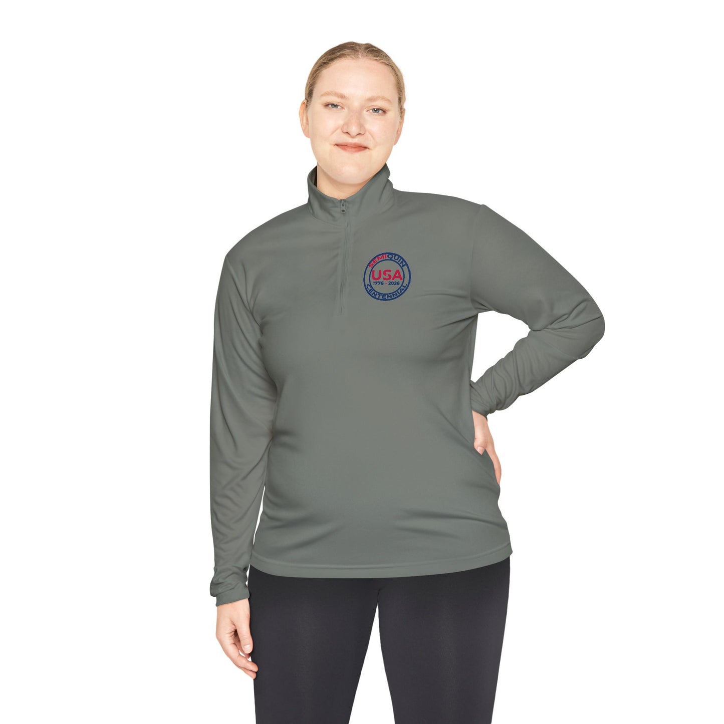 USA SemiQuin Flag Crest Quarter-Zip Pullover