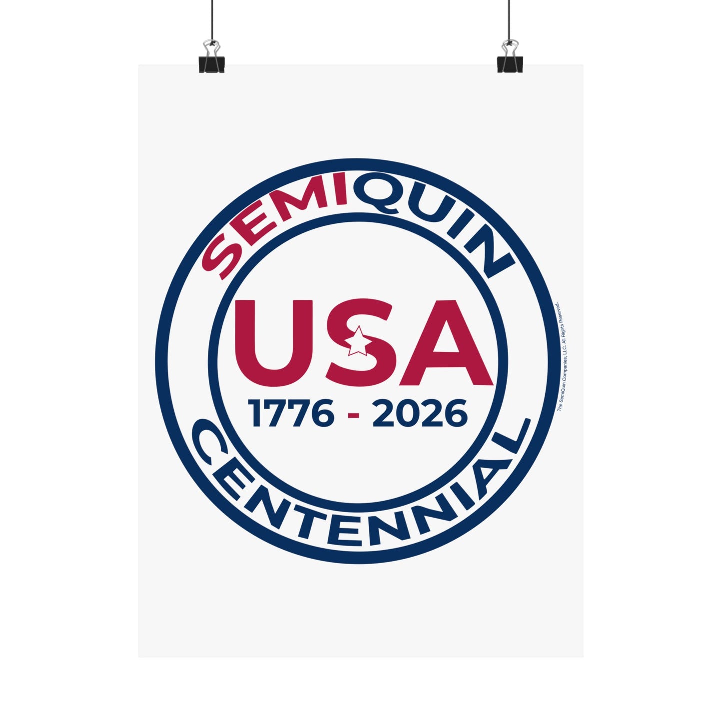 USA SemiQuin Matte Vertical Poster – Patriotic Wall Art, Independence Day & Centennial Celebration Décor
