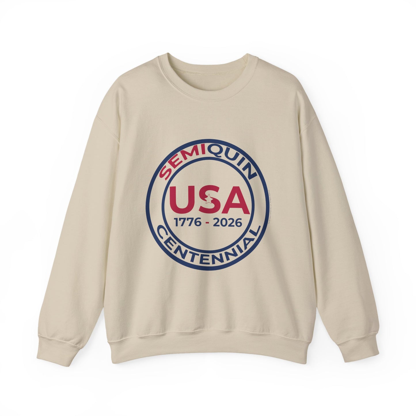 USA SemiQuin  Crewneck Sweatshirt — 1776–2026 Patriotic Seal Design