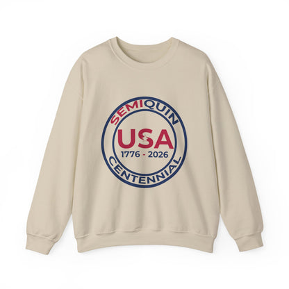 USA SemiQuin  Crewneck Sweatshirt — 1776–2026 Patriotic Seal Design