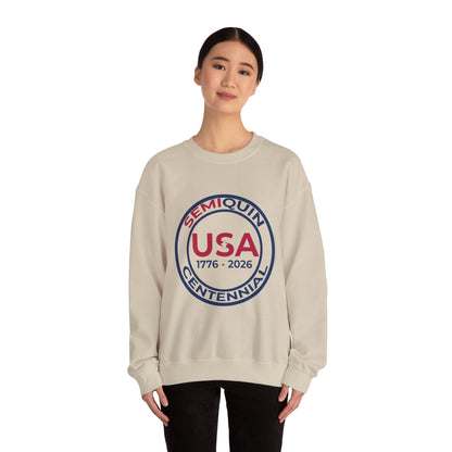 USA SemiQuin  Crewneck Sweatshirt — 1776–2026 Patriotic Seal Design
