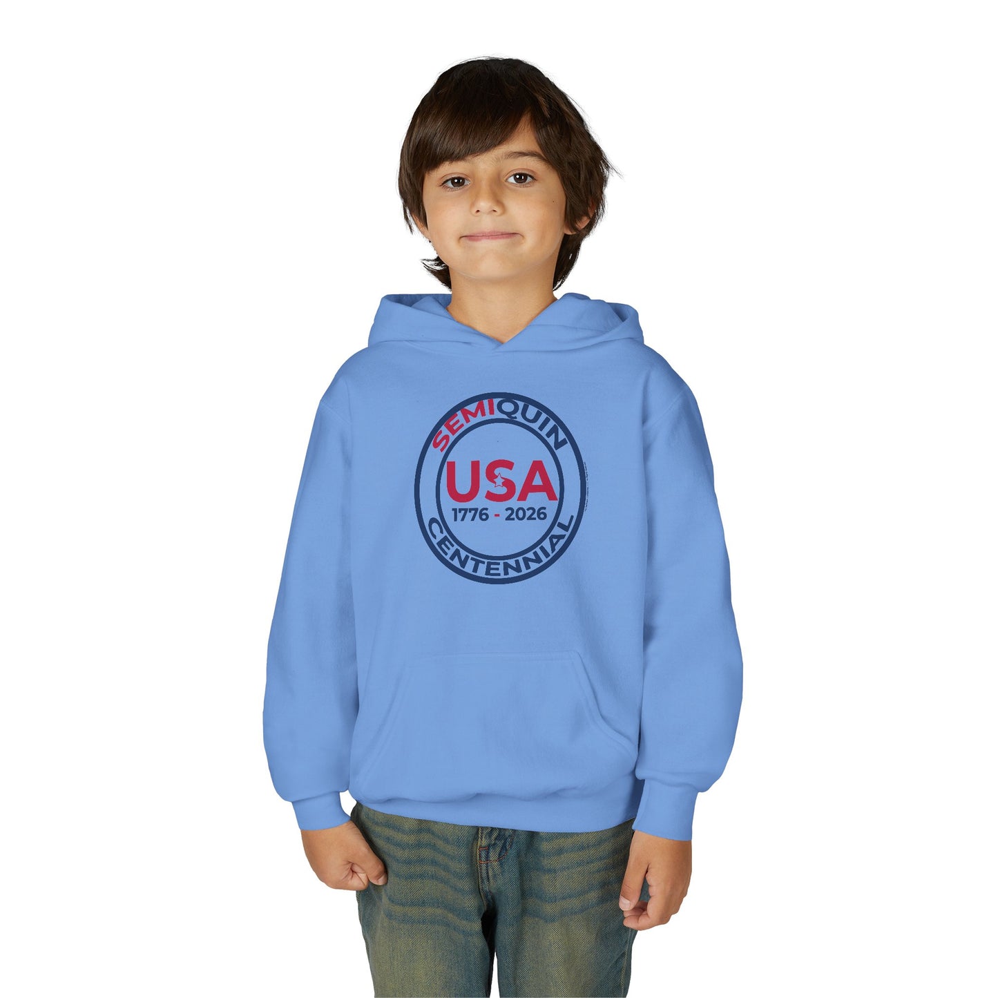 SemiQuin Youth Hooded Sweatshirt, centennial Celebration, Cozy Gift Hoodie for Teens, Holiday & Everyday Wear