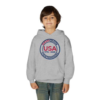SemiQuin Youth Hooded Sweatshirt, centennial Celebration, Cozy Gift Hoodie for Teens, Holiday & Everyday Wear