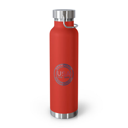 22oz SemiQuin USA Copper Insulated Water Bottle – Eco-Friendly Patriotic Gift