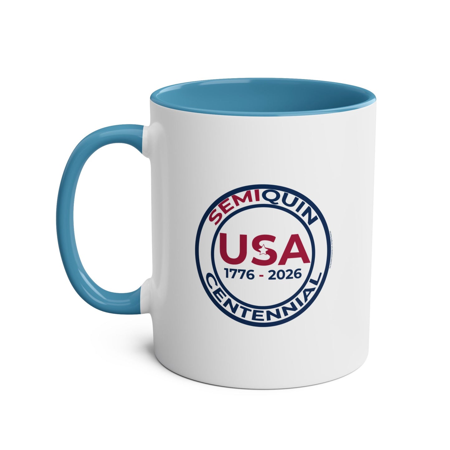 Semiquin 250 Years Two-Tone Coffee Mug, 11oz – Perfect for Celebrations, Patriotic Gift, Americana Collectible, Everyday Use