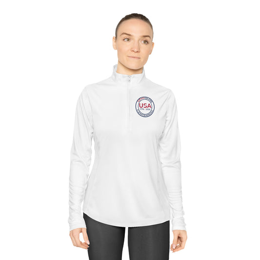 Ladies USA Pride SemiQuin -Zip Pullover — Small Chest Emblem
