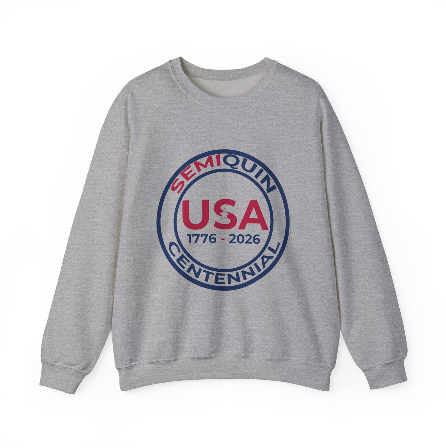 USA SemiQuin  Crewneck Sweatshirt — 1776–2026 Patriotic Seal Design
