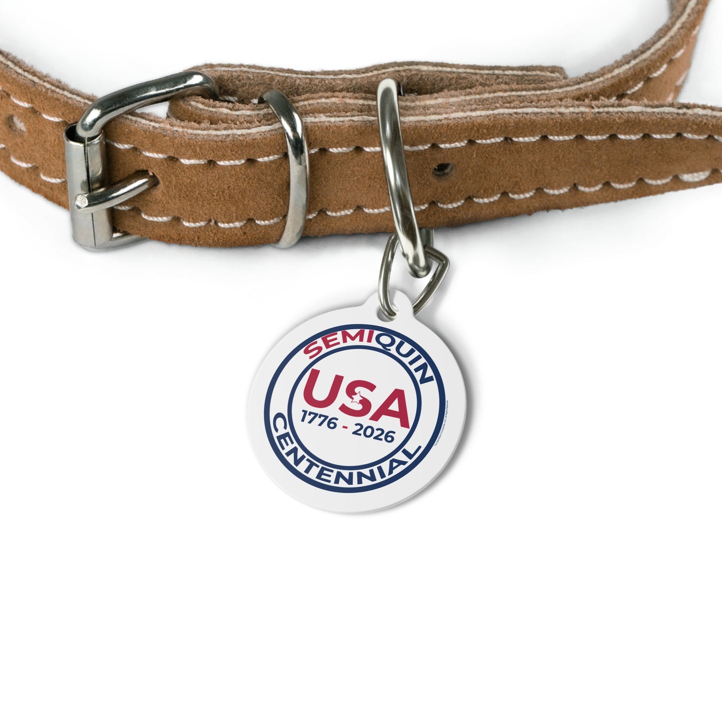 SemiQuin Pet Tag | USA Theme, Customizable Name Tag, Dog & Cat ID Tag, Gifts for Pet Lovers, American Pride Accessories