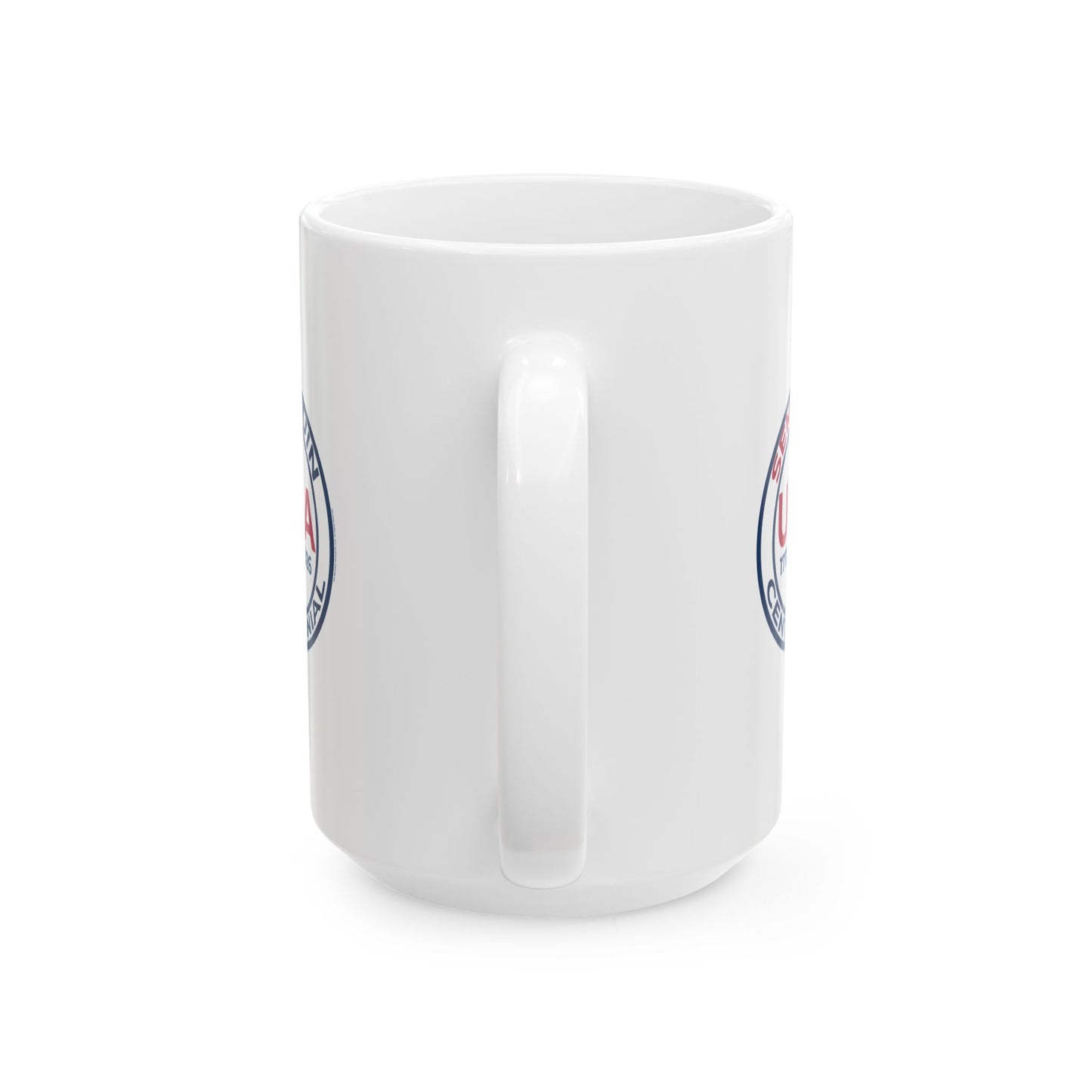 Semiquin Centennial Ceramic Mug | Patriotic Coffee Cup & Tea Mug | 250-Year Celebration Drinkware Gift