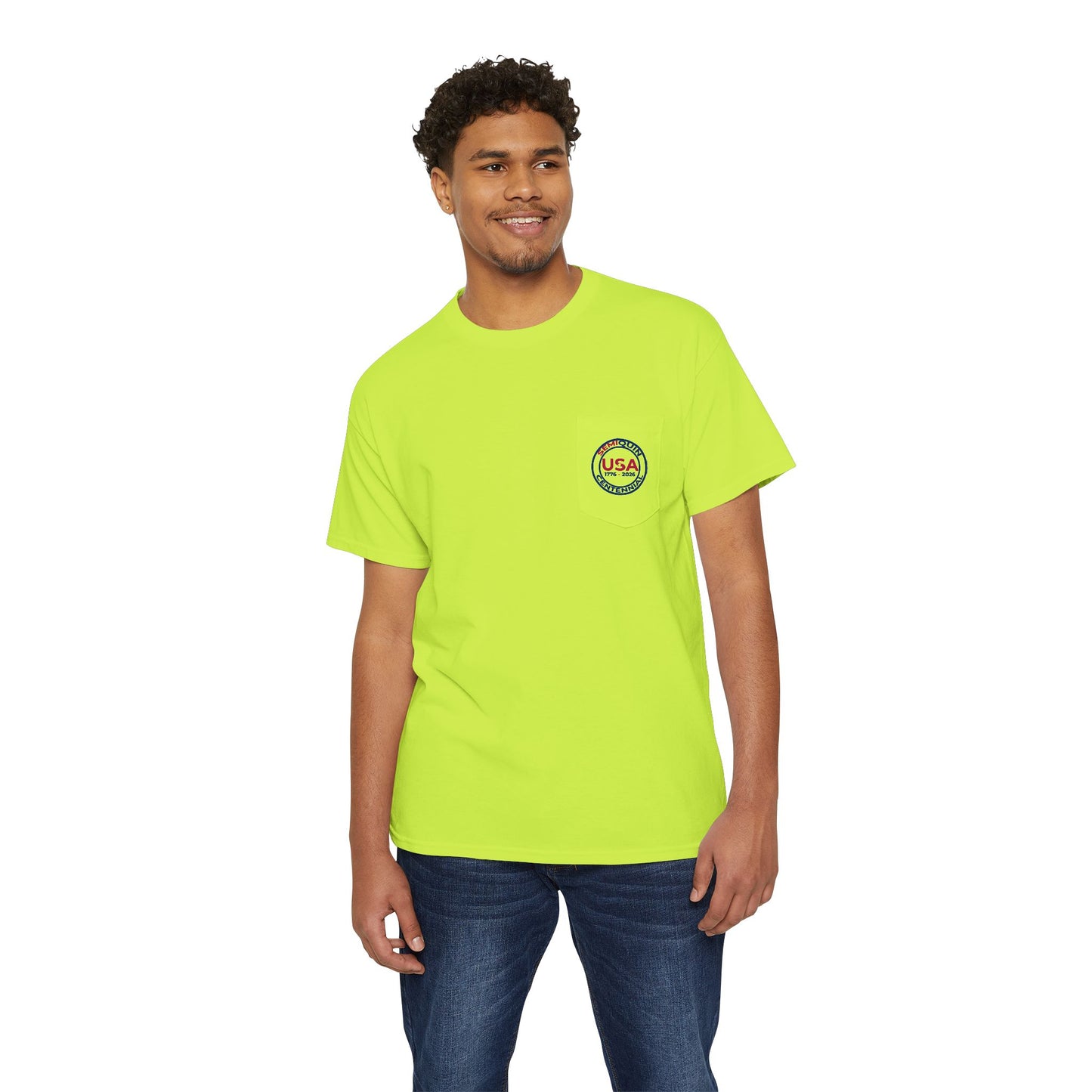SemiQuin USA Graphic Pocket Tee | Casual Unisex T-Shirt | Summer Fashion | Everyday Wear | Great for Holidays