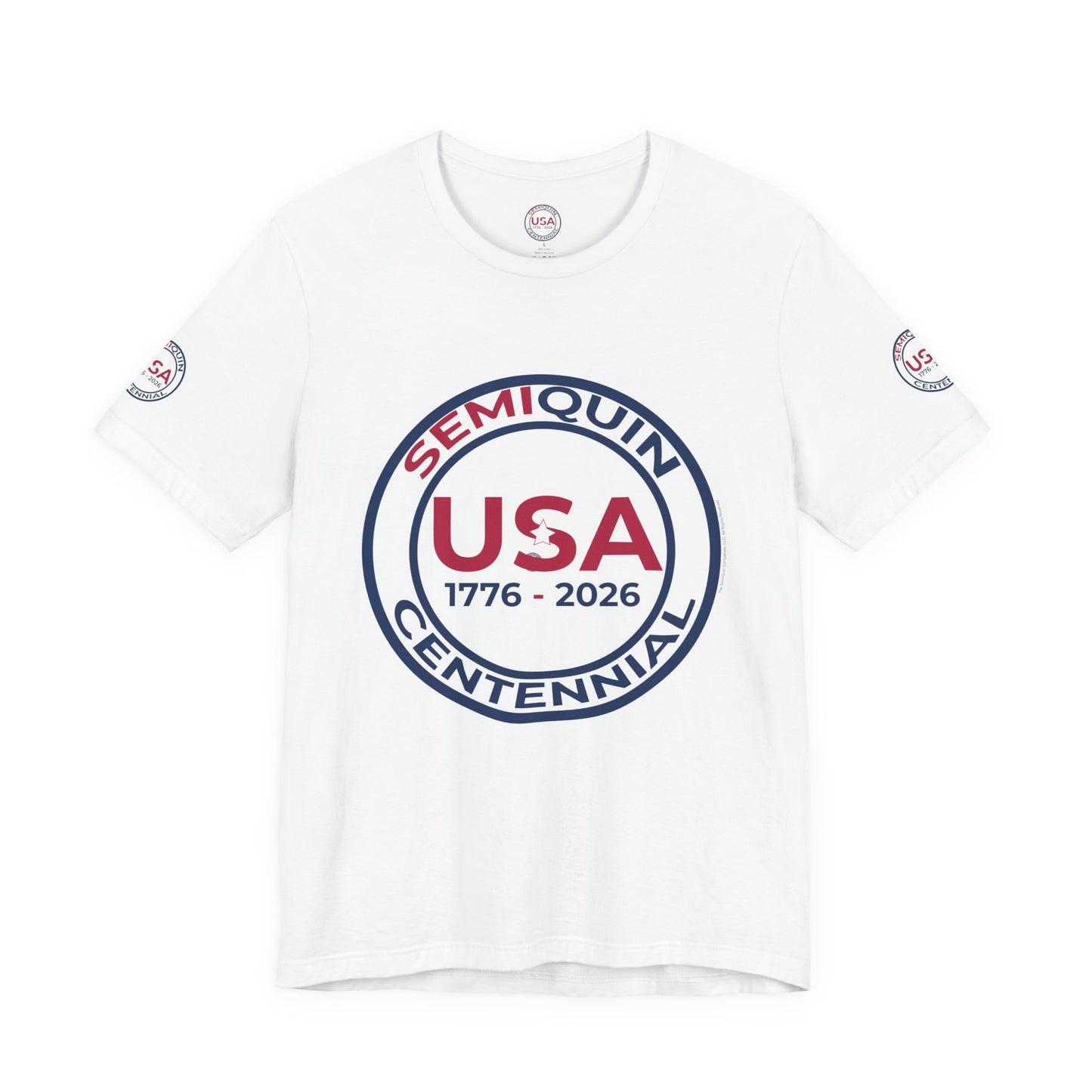 SemiQuin 250-Year Commemorative Unisex Jersey Short Sleeve T-Shirt | Patriotic USA Tee | 4th of July & School Spirit Wear | Everyday Classic